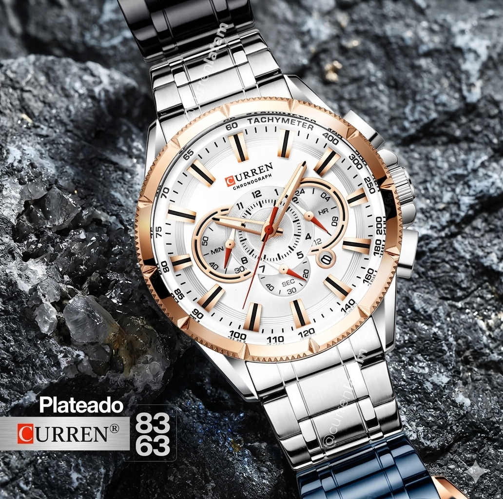 Reloj Curren 8363 Original - Cronógrafo de Lujo en Acero Inoxidable