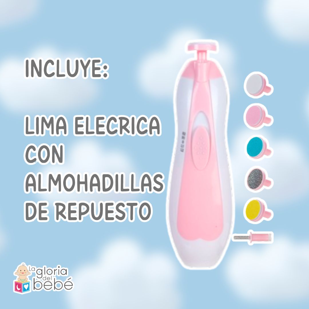 Kit de Aseo Premium para Bebé (15 Piezas) + Lima Eléctrica de Seguridad