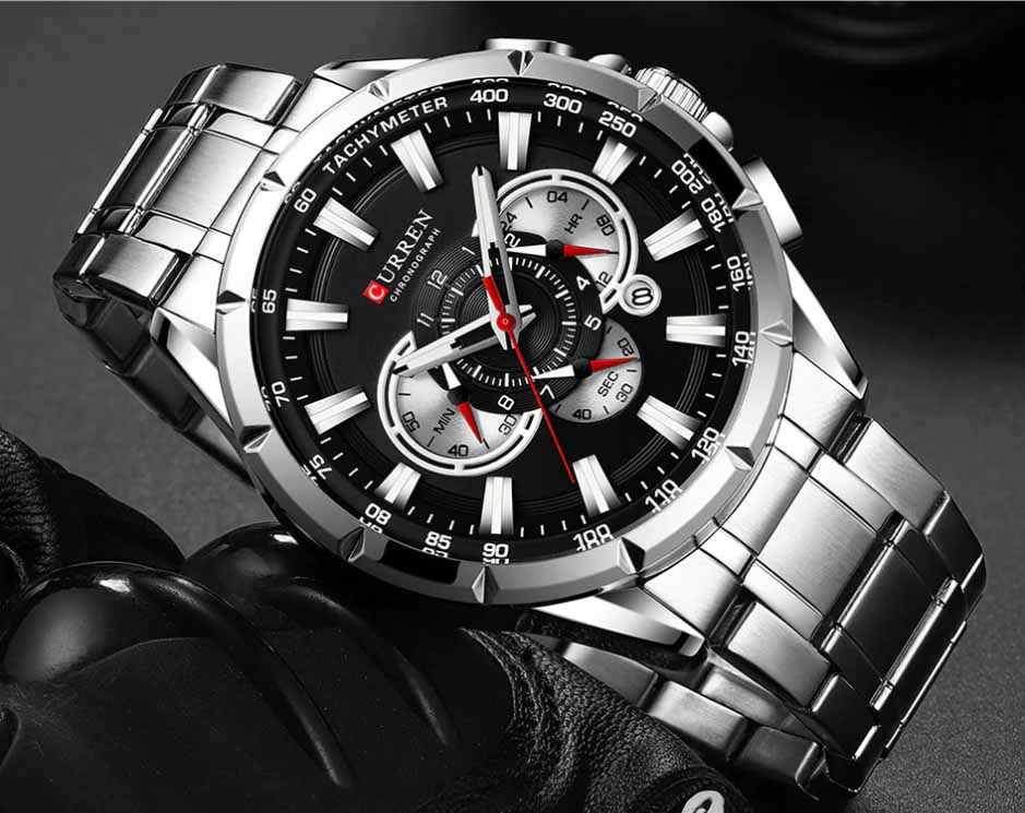 Reloj Curren® 8363 Plata Negro - El Clásico Deportivo e Imponente ⌚✨