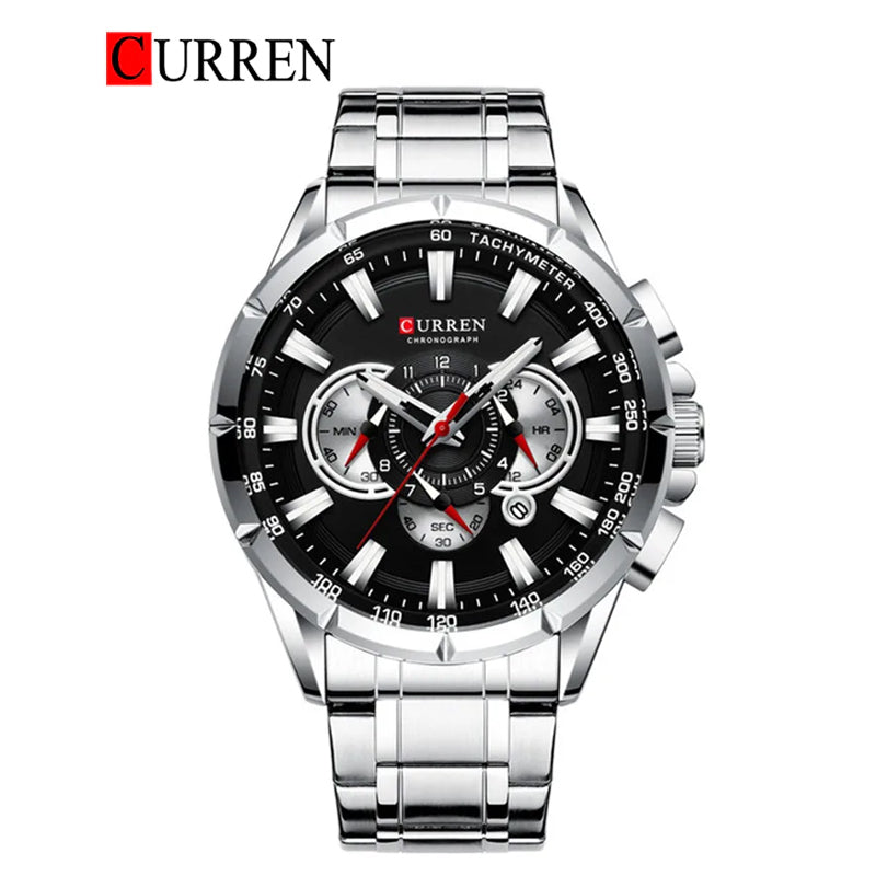 Reloj Curren® 8363 Plata Negro - El Clásico Deportivo e Imponente ⌚✨