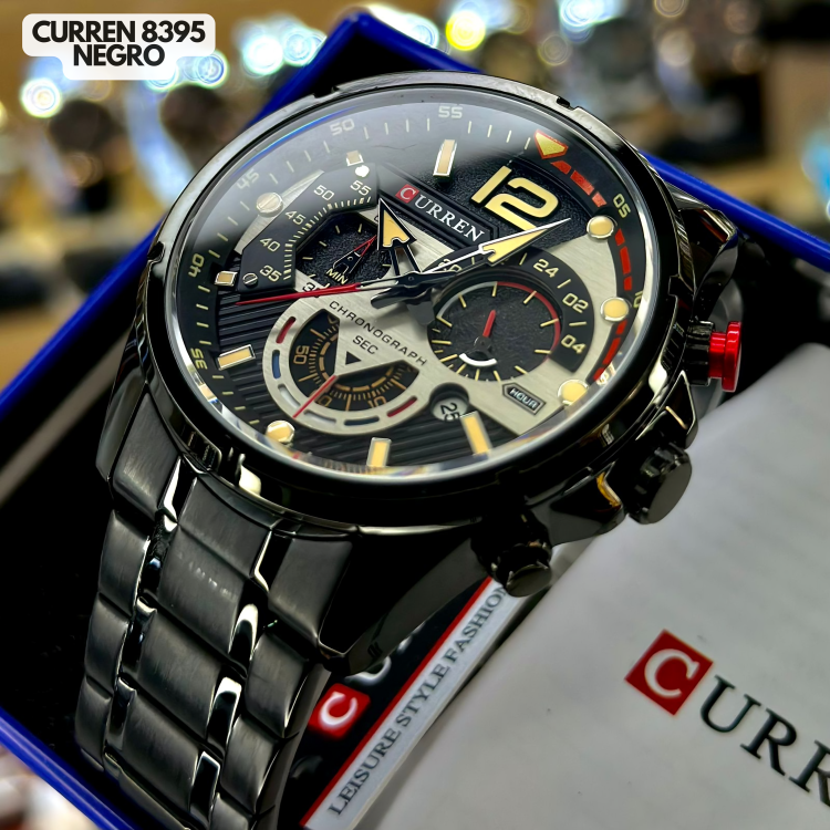 Reloj Curren M8395 Original | Negro Mate | Pulso en Acero Inoxidable