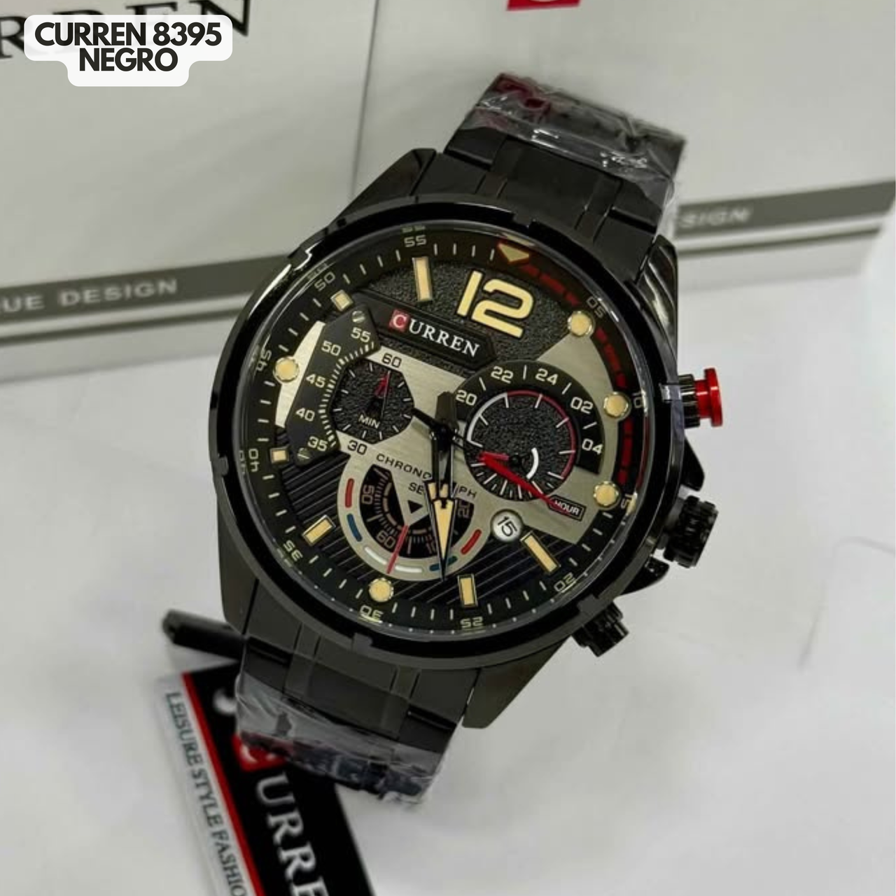 Reloj Curren M8395 Original | Negro Mate | Pulso en Acero Inoxidable
