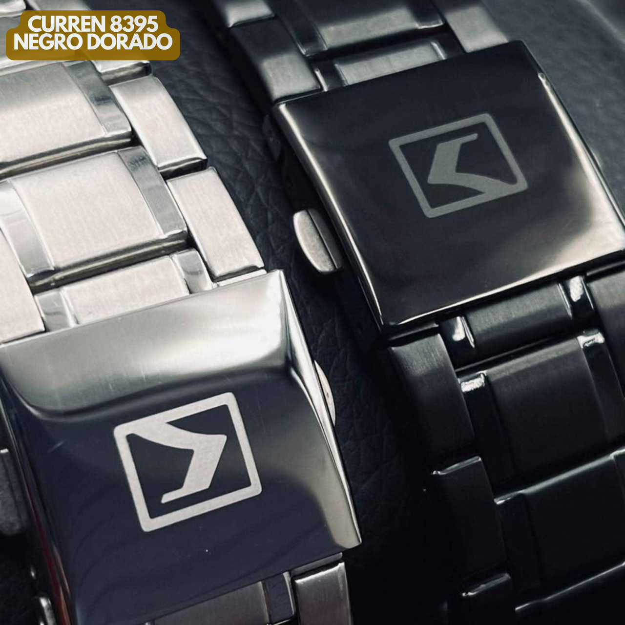 Reloj Curren M8395 Original | Negro & Dorado | Pulso en Acero Inoxidable