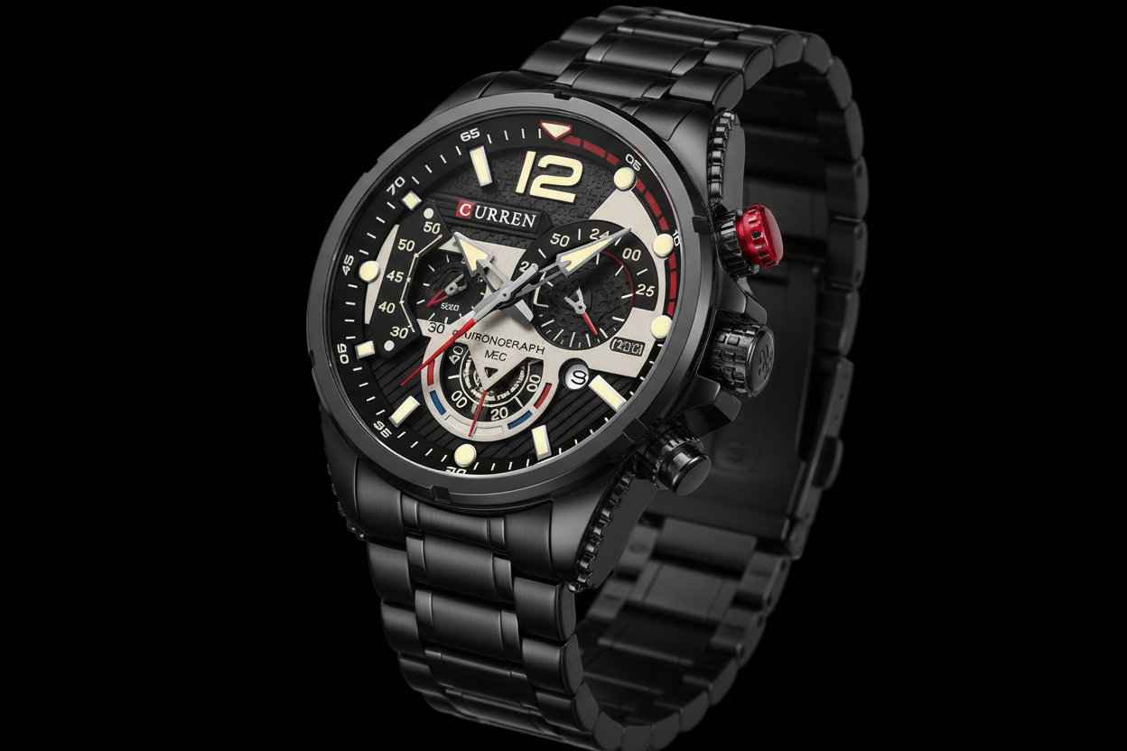Reloj Curren M8395 Original | Negro Mate | Pulso en Acero Inoxidable